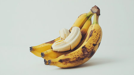 Bananas on a white background. Vintage style. Selective focus.の写真素材
