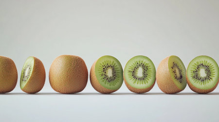 Kiwi fruit on a white background. Healthy food concept.の写真素材