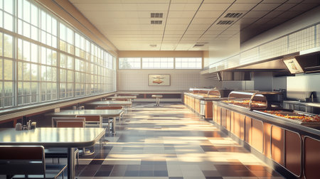 3d rendering of interior of a cafe or restaurant with beautiful lightingの写真素材