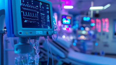 Intensive care unit in a hospital. Intensive care unit in a hospital.の写真素材