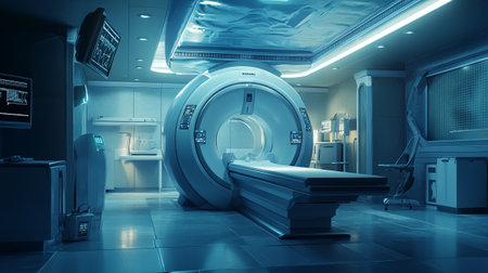 CT scanner in a modern hospital. 3d rendering toned imageの写真素材