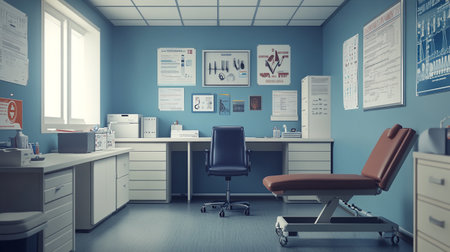 3d render of a modern office interior with equipmentの写真素材