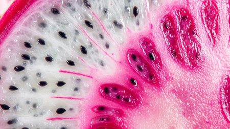 Dragon fruit close-up. Macro image of a pitaya.の写真素材