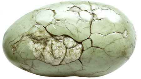 green agate mineral isolated on a white background. studio shot.の写真素材