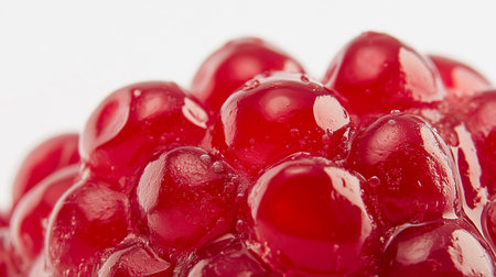 Ripe red currant on a white background close-up macroの写真素材