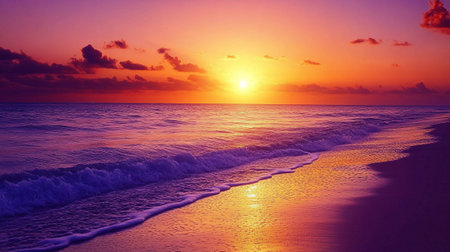 Beautiful sunset over the sea. Colorful sunset over the sea.の写真素材