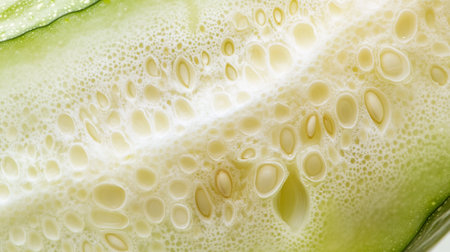 Cucumber close up on white background. Macro photography of vegetable.の写真素材