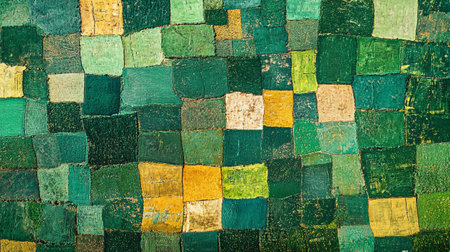 abstract background - green, yellow, blue and brown paint on the wallの写真素材