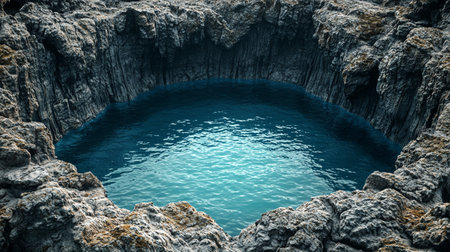 Blue hole in the sea. 3d rendering, 3d illustration.の写真素材