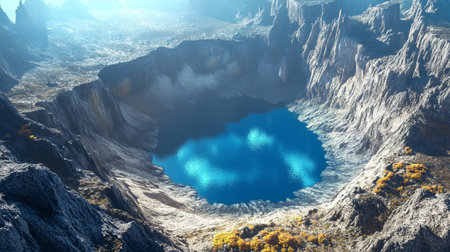 Mountain and lake. 3D illustration.の写真素材