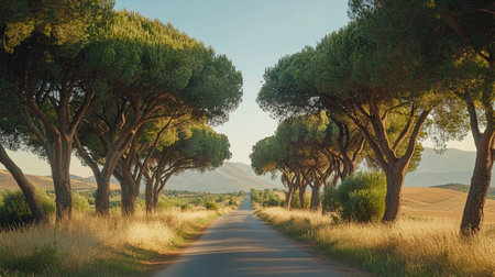 Country road in Tuscany, Italy. Panoramic imageの写真素材