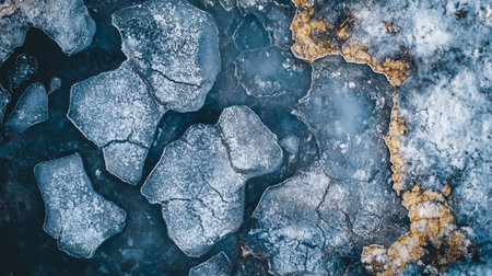 Aerial view of the turquoise river in the forest.の写真素材