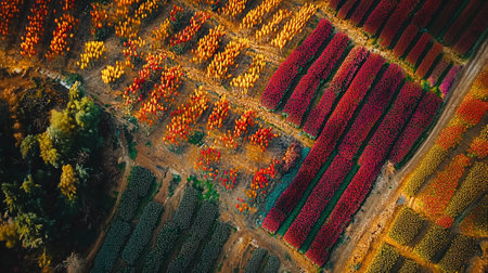 Aerial view of foggy morning.の写真素材