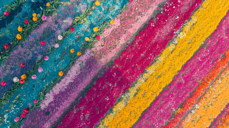 Abstract colorful background with flowers and petals. Colorful background.の写真素材