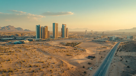 Aerial view of the city of Dubai, United Arab Emirates.の写真素材