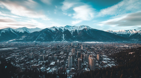 Panoramic view of the city of Vancouver, British Columbia, Canadaの写真素材