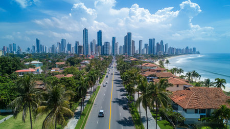 Aerial view of Miami Beach, Florida, United States of Americaの写真素材
