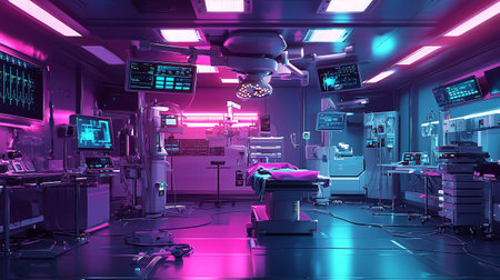 Interior of a modern operating room with equipment. 3D renderingの写真素材