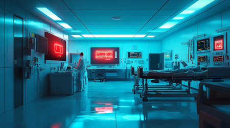 Operating room in the hospital. 3D rendering and illustration.の写真素材