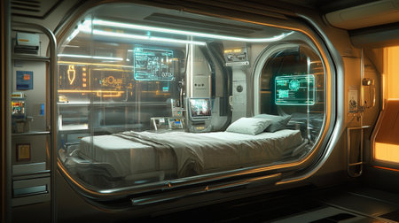 3D CG rendering of inside a futuristic room. High resolution image.の写真素材