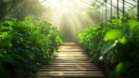 Plantation in a glasshouse, stock photoの写真素材