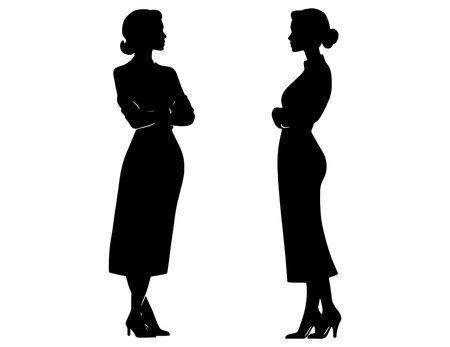 Illustration of a silhouette of a pregnant woman on a white backgroundのイラスト素材