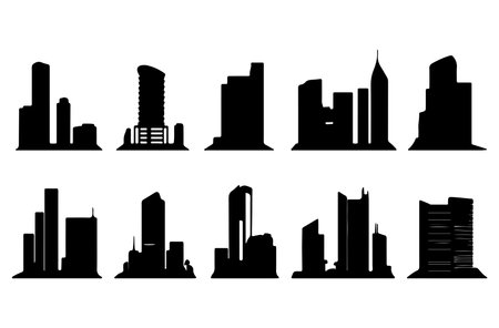 city skyline silhouette on white background, vector illustration eps 10.のイラスト素材