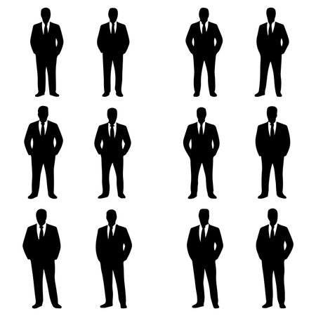 Businessman Silhouettes. Vector Illustration isolated on white backgroundのイラスト素材