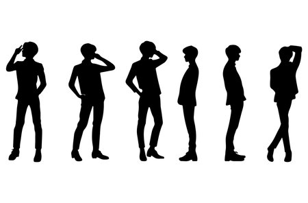 Vector silhouette of a businesswoman on a white background. Eps 10.のイラスト素材