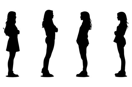 Vector silhouette of a pregnant woman on a white background. Symbol of pregnancy.のイラスト素材