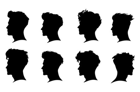 Vector silhouette of a man's head on a white background. Eps 10.のイラスト素材