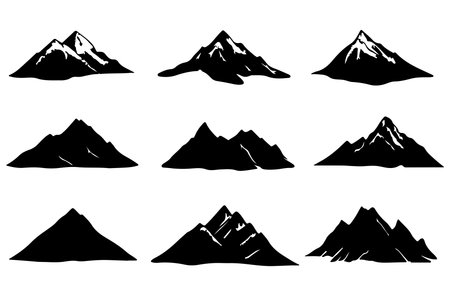 Set of mountain peaks isolated on white background. Vector illustration EPS10のイラスト素材