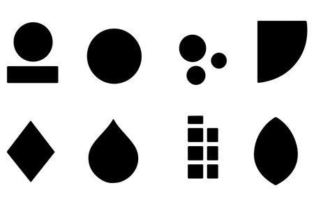 Set of black abstract shapes. Vector illustration isolated on white background.のイラスト素材
