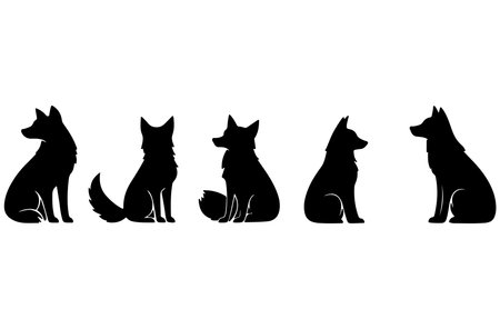 Vector image of a dog silhouette on a white background. Eps 10のイラスト素材