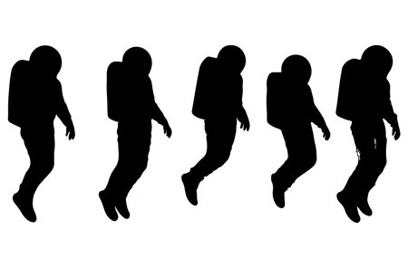 Vector silhouette of a child on a white background. Symbol of childhood.のイラスト素材