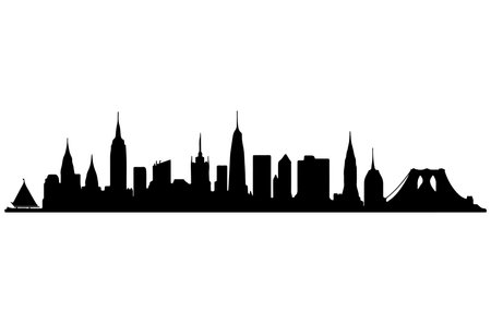 Silhouette of a city skyline on a white background. Vector illustration.のイラスト素材