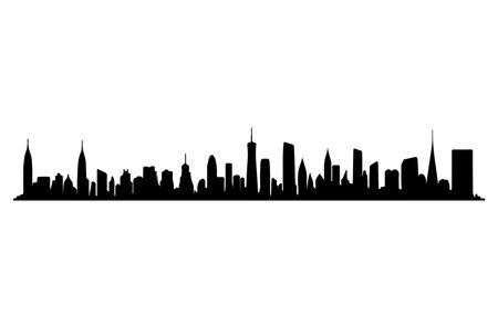 Silhouette of the city of Chicago. Vector illustration design.のイラスト素材