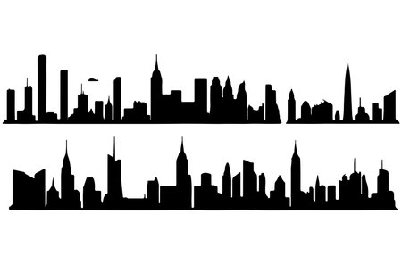 silhouette of skyscrapers in the city. vector illustrationのイラスト素材