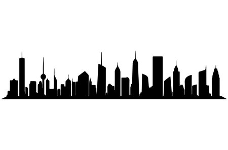 City skyline silhouette isolated on white background. Vector illustration EPS 10.のイラスト素材
