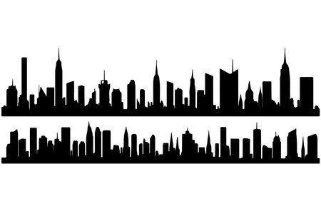 silhouette of a city on a white background, vector illustrationのイラスト素材