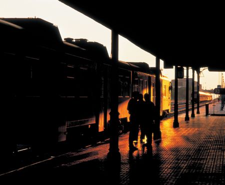 Train Station Silhouetteの写真素材