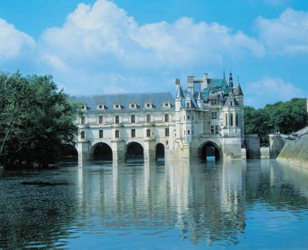 Castle Bridge on Riverの写真素材