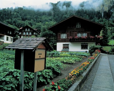 Mailbox in front of Homeの写真素材