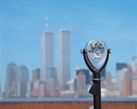 Binoculars and the Cityの写真素材