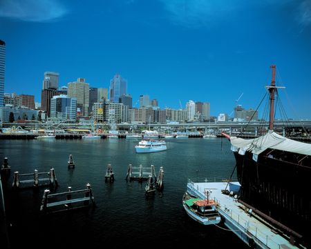 Ships and Cityの写真素材