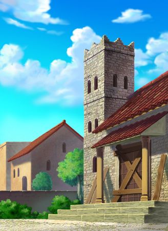 Brick Building with Stairsの写真素材