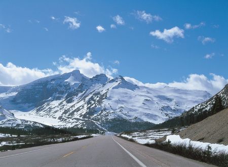 Road with Mountainの写真素材