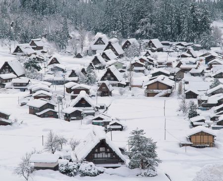 Snow on Houseの写真素材