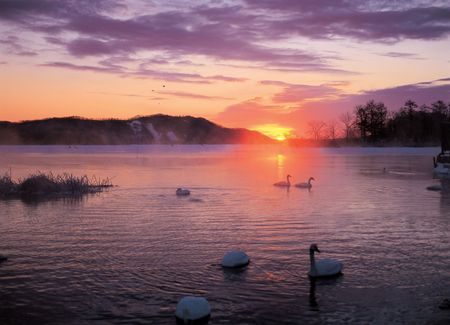 Sunset in Mountainsの写真素材