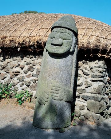 Traditional Stone Statueの写真素材